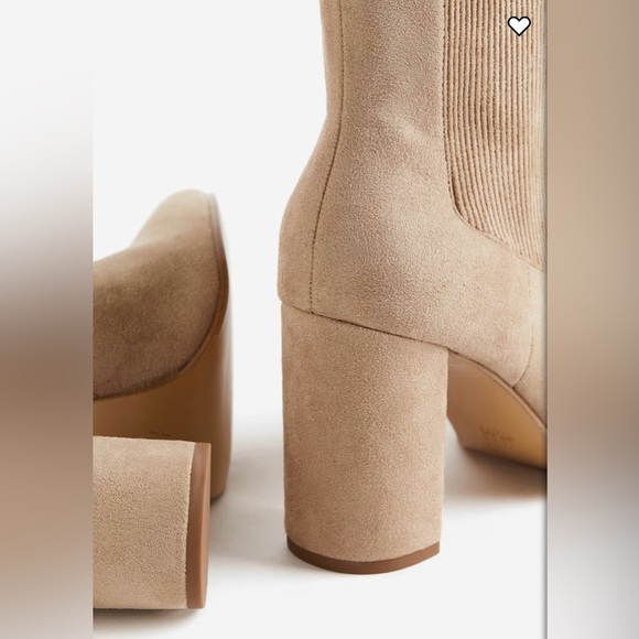 H&M HEELED CHELSEA BOOTS Tan Size 8 - Picture 4 of 11